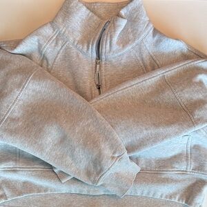 Lululemon Gray half-Zip Scuba Pullover full length